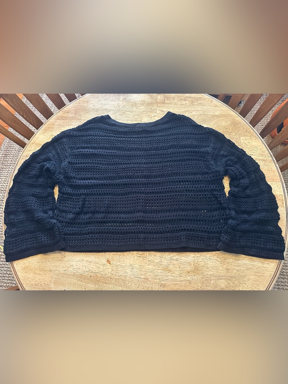torrid Black Open-Knit Crewneck Sweater